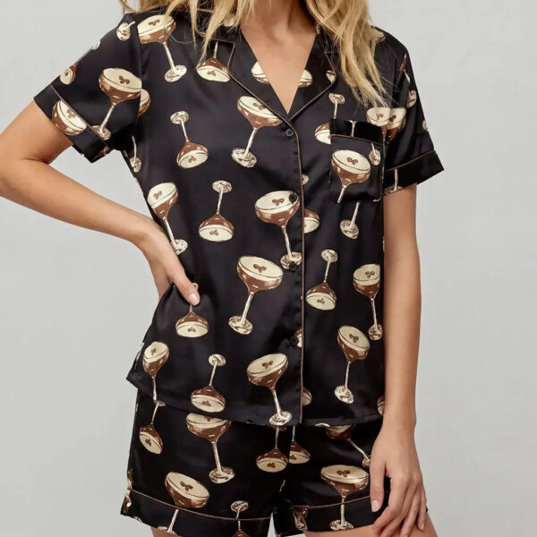 Espresso Martini Short Satin Pajama Set