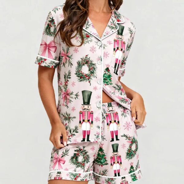 Christmas Nutcrackers Print Pajama Set